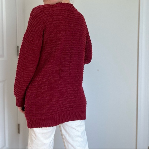 Cable Knit Pattern Open Front Cardigan With Pocket - Picture 7 of 10